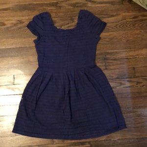 Aqua eyelet scoop back dress